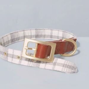 Hearth & Hand with Magnolia Pet Collar Plaid Gray Brand new with tags NWT